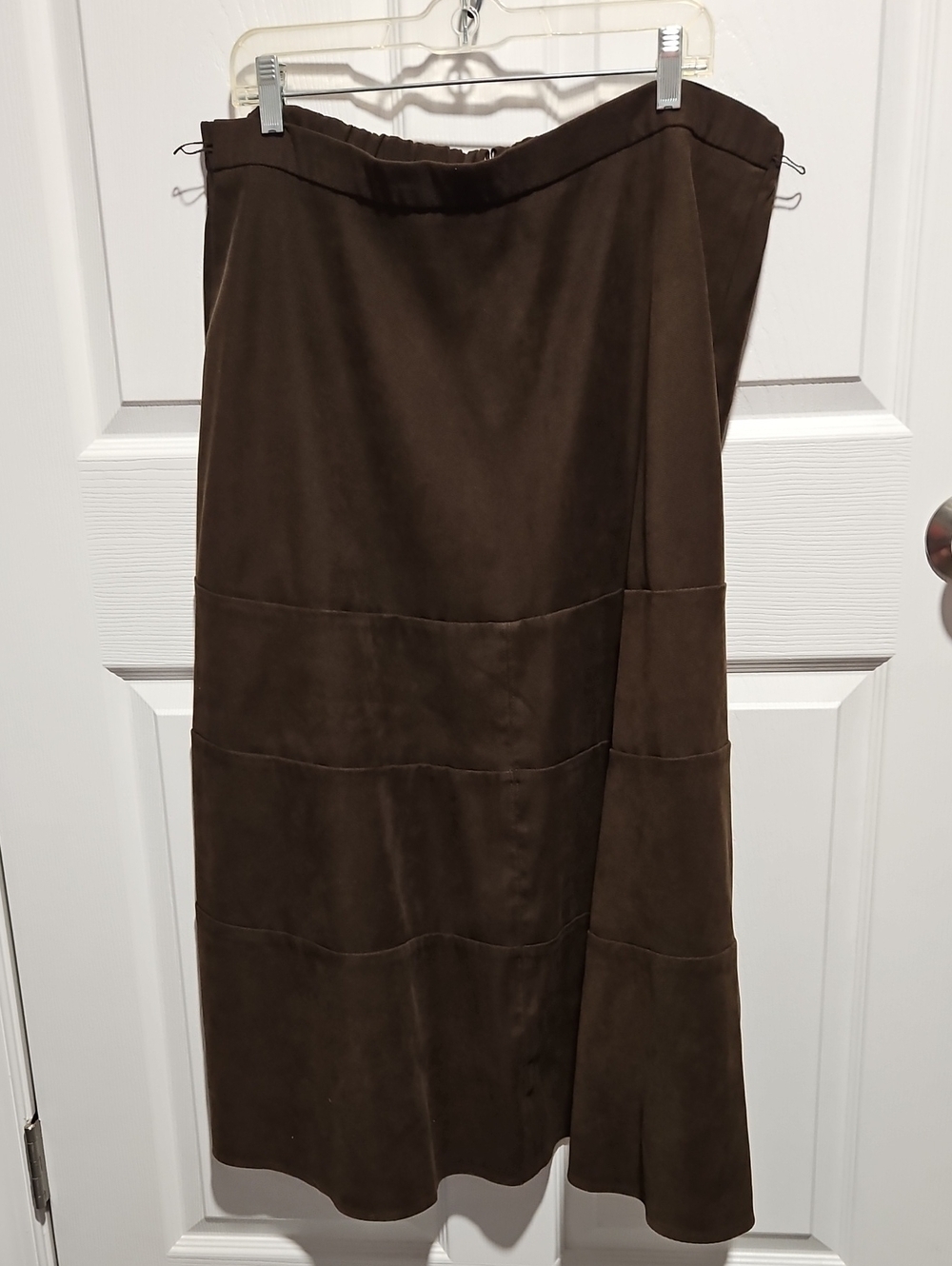 Courtenay Dark Brown Paneled Skirt